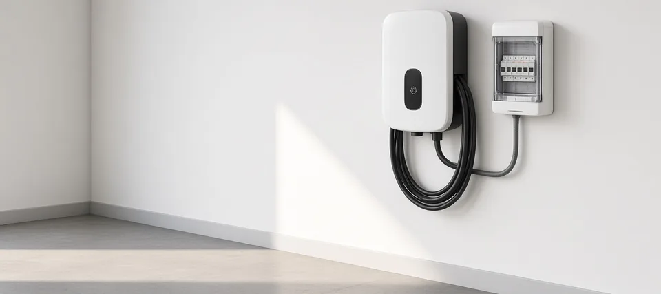 Wallbox di ricarica per auto elettrica a parete, con quadro elettrico